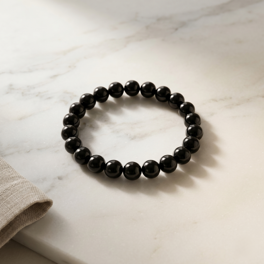 Natural Black Obsidian Crystal Bracelet – Protection & Grounding | Soulolith
