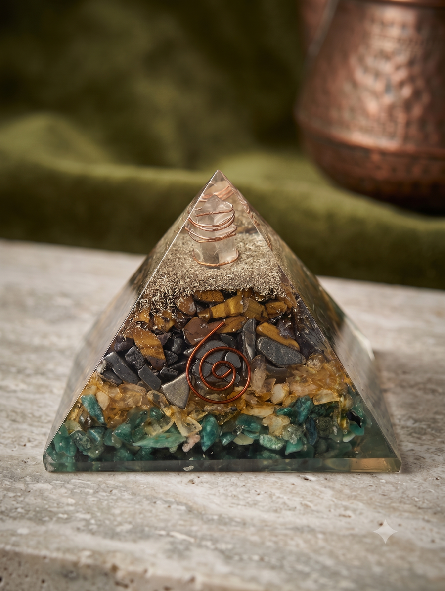 Dhan Yog Orgonite Crystal Pyramid – Soulolith