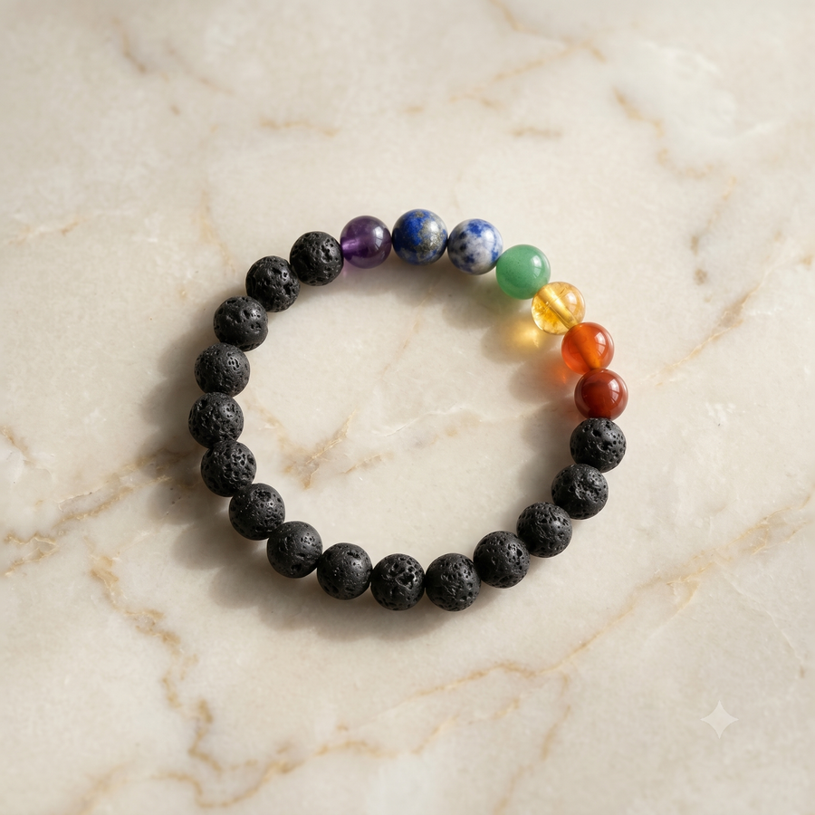 Lava 7 Chakra Bracelet – Soulolith