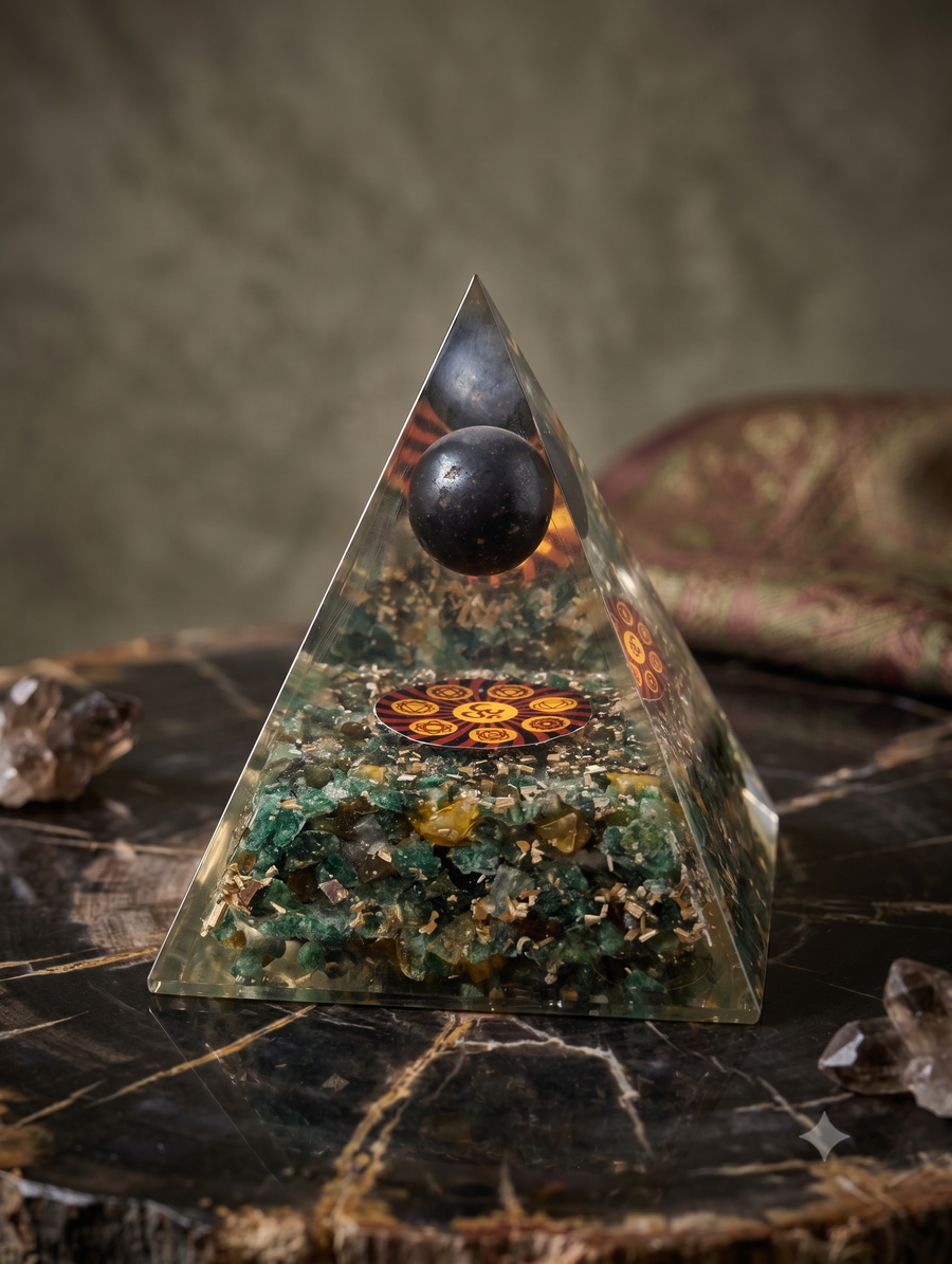 Crystal components Orgonite Pyramid – Abundance | Soulolith
