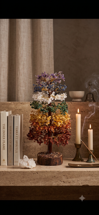7 Chakra Crystal Tree in meditation space – All 7 Chakras | Soulolith