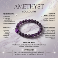 Amethyst Crystal Bracelet chakra and meaning guide | Soulolith
