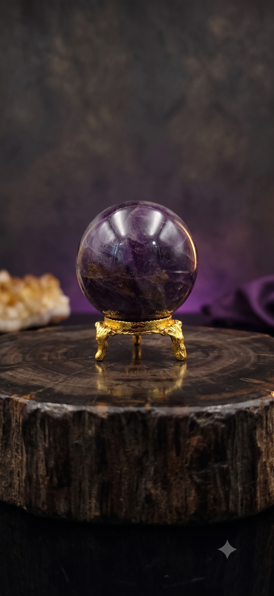 Amethyst crystal sphere