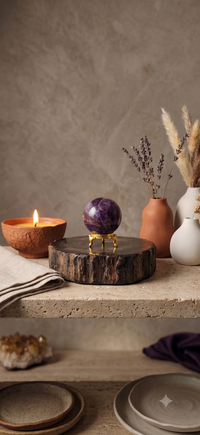 Amethyst crystal sphere alternate view