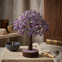 Amethyst Gemstone Tree in meditation setting – Crown Chakra | Soulolith