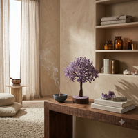 Amethyst Gemstone Tree in home décor setting – meditation and spirituality | Soulolith