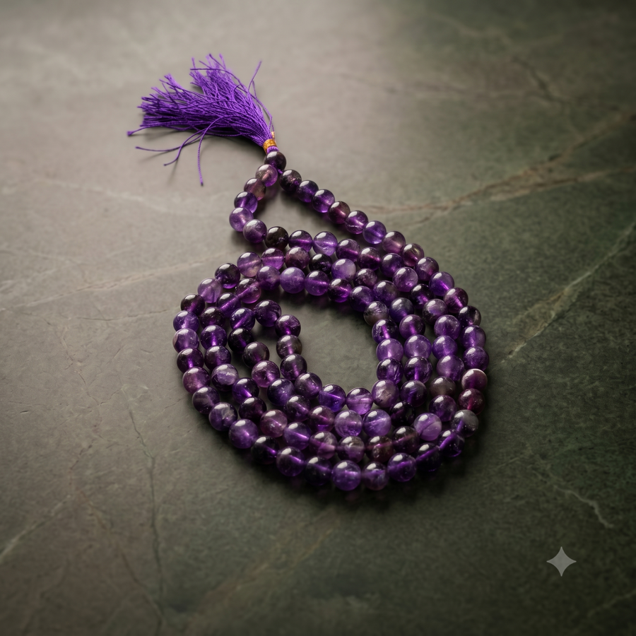 Natural Amethyst Meditation Mala – Calm and Clarity | Soulolith