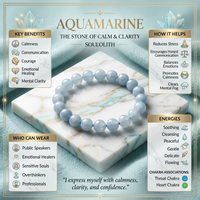 Aquamarine Crystal Bracelet chakra and meaning guide | Soulolith
