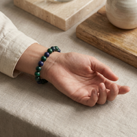 Close-up Azurite Crystal Bracelet – deep blue bead texture | Soulolith