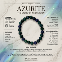 Azurite Crystal Bracelet chakra and meaning guide | Soulolith