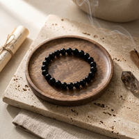 Black Obsidian Crystal Bracelet on wrist – Root Chakra | Soulolith