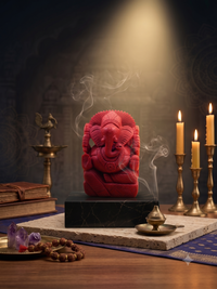 Coral Ganeshji idol side view