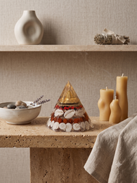 Crystal components with Laxmi Yantra Orgonite Pyramid styled view – Solar Plexus Chakra | Soulolith