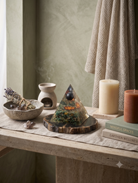 Crystal components Orgonite Pyramid styled view – Solar Plexus Chakra | Soulolith