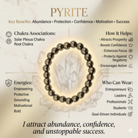 Pyrite Crystal Bracelet chakra and meaning guide | Soulolith