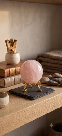Rose Quartz sphere alternate view