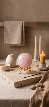 Rose Quartz sphere detail