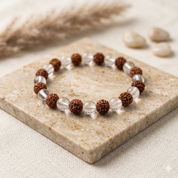 Rudraksha and Sphatik Bracelet – Soulolith