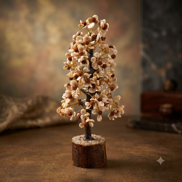 Rudraksha Cowrie Shell Bonsai Tree – Meditation and Spirituality | Soulolith