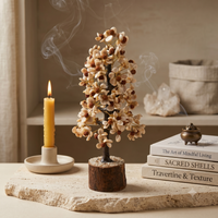 Rudraksha Cowrie Shell Bonsai Tree in spiritual décor – Peace and Mindfulness | Soulolith