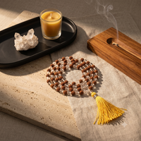 Natural Rudraksha Mala styled view – Root Chakra | Soulolith