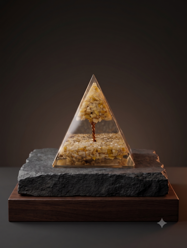 Yellow Aventurine Orgonite Pyramid – Confidence | Soulolith