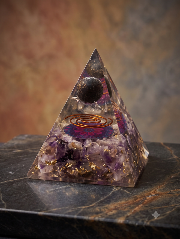 Amethyst Orgonite Pyramid – Soulolith
