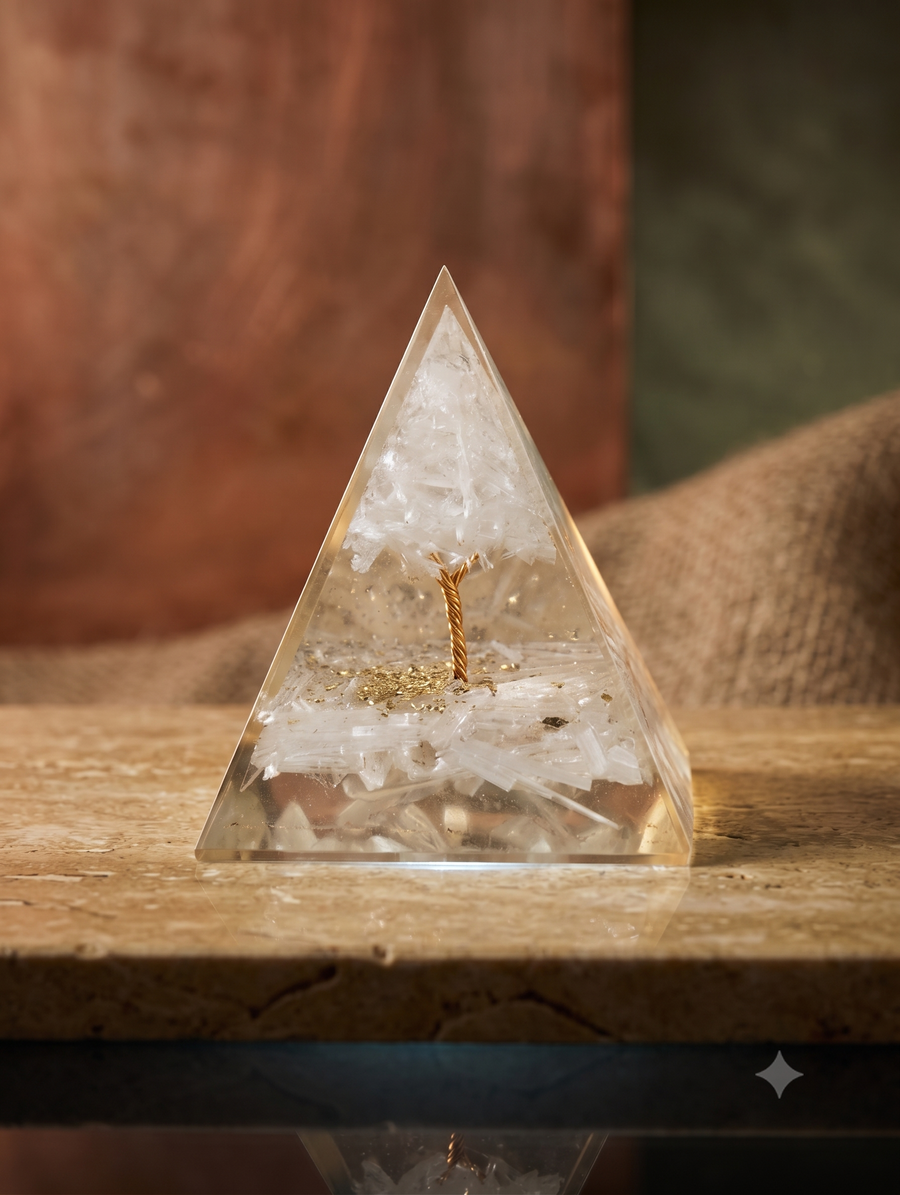 Natural Clear Quartz Orgonite Pyramid – Clarity | Soulolith